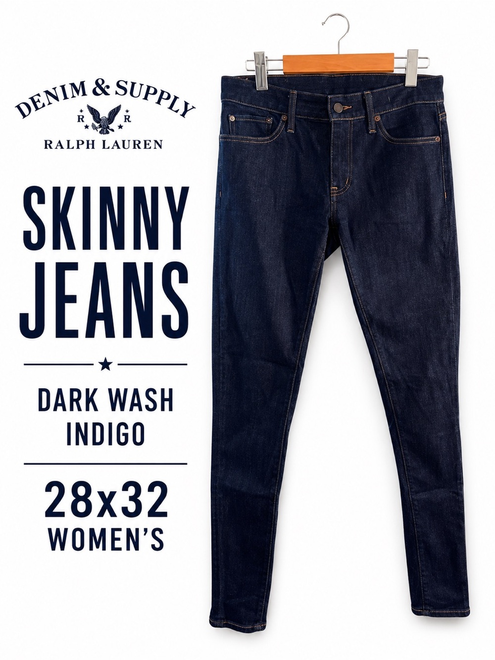 Denim & Supply Ralph Lauren Skinny Jeans Dark Wash Indigo 28x32 Women’s
